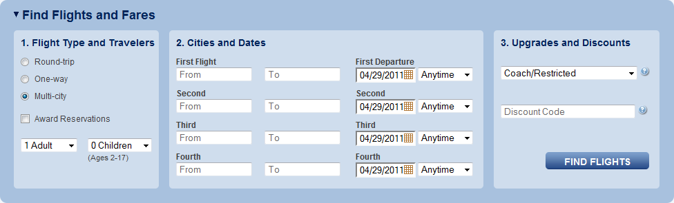 alaskaair.com Plan & Book multi-city flight search